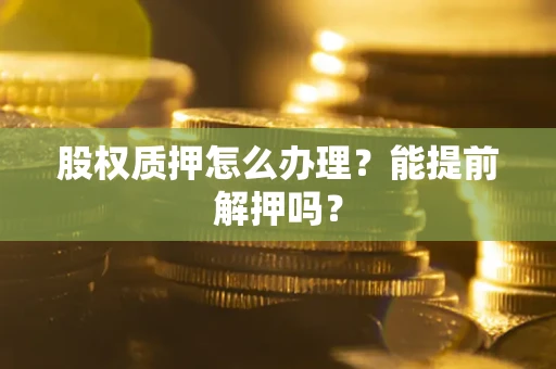 北京股权质押怎么办理？能提前解押吗？
